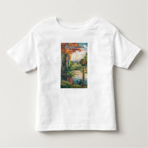 T-shirt Pour Les Tous Petits Scène américaine de bord de la route de barrière