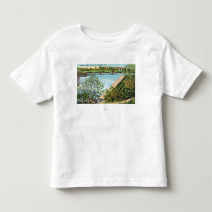 T-shirt Pour Les Tous Petits Scène d'automnes de l'eau de parc de Beardsley