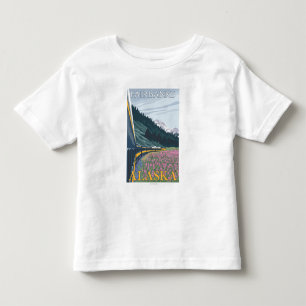 T-shirt Pour Les Tous Petits Scène de chemin de fer de l'Alaska - Fairbanks,