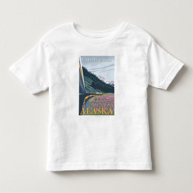 T-shirt Pour Les Tous Petits Scène de chemin de fer de l'Alaska - Fairbanks, (Devant)