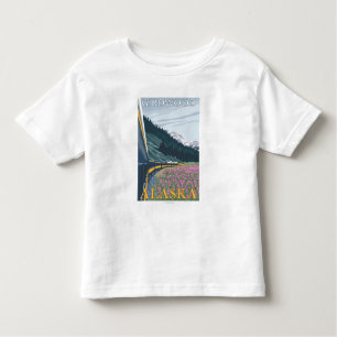 T-shirt Pour Les Tous Petits Scène de chemin de fer de l'Alaska - Girdwood,