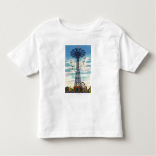 T-shirt Pour Les Tous Petits Scène de journée de saut de parachute de parc de