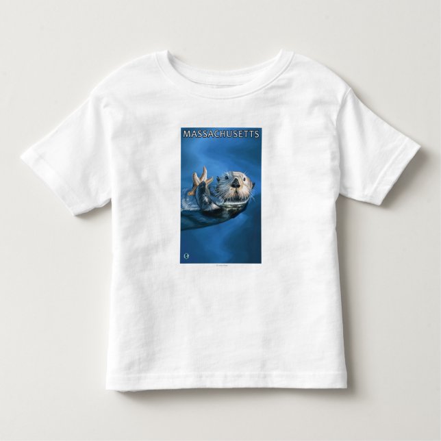 T-shirt Pour Les Tous Petits Scène de loutre de MassachusettsSea (Devant)