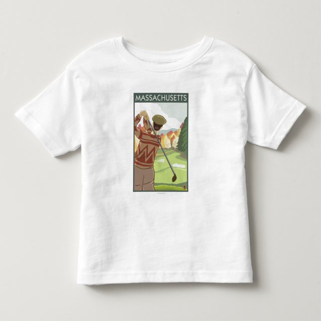 T-shirt Pour Les Tous Petits Scène de MassachusettsGolfing (Devant)