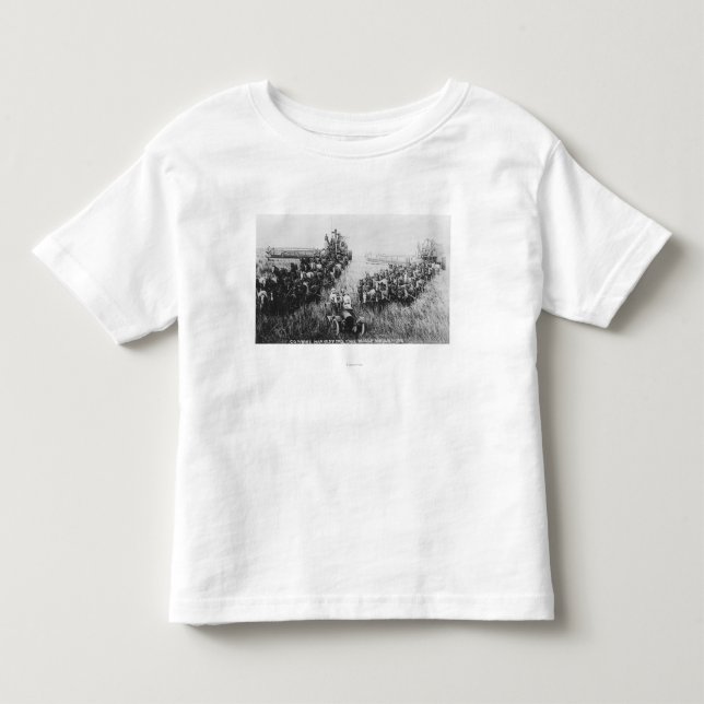T-shirt Pour Les Tous Petits Scène de moissonneuse de cartel (Devant)