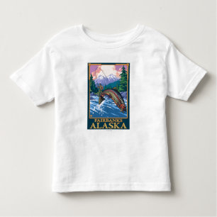 T-shirt Pour Les Tous Petits Scène de pêche de mouche - Fairbanks, Alaska