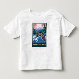 T-shirt Pour Les Tous Petits Scène de pêche de mouche - parc national de
