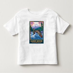 T-shirt Pour Les Tous Petits Scène de pêche de mouche - rivière de Sandy,