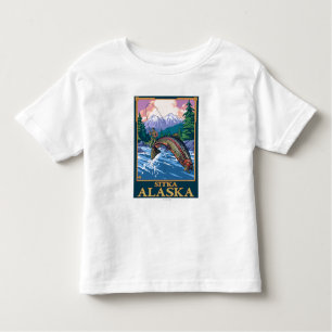T-shirt Pour Les Tous Petits Scène de pêche de mouche - Sitka, Alaska