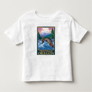 T-shirt Pour Les Tous Petits Scène de pêche de mouche - Troutdale, Orégon