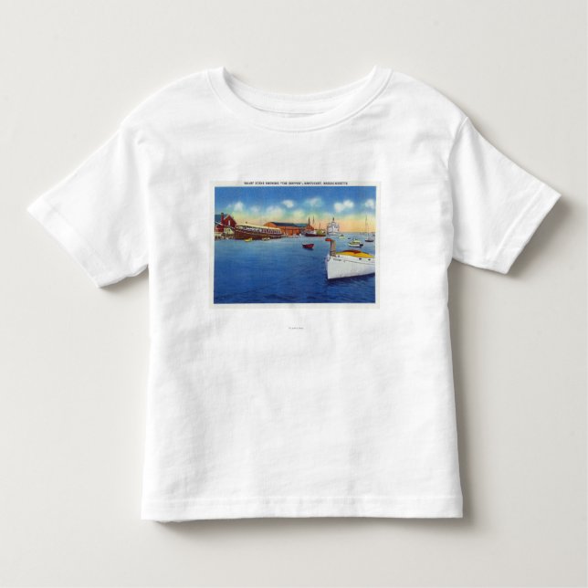 T-shirt Pour Les Tous Petits Scène de quai montrant le bateau de capitaine (Devant)