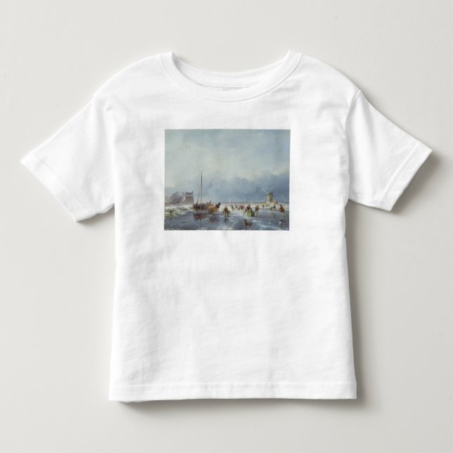 T-shirt Pour Les Tous Petits Scène gelée d'hiver (Devant)