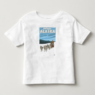 T-shirt Pour Les Tous Petits Scène Sledding de chien - Katmai, Alaska