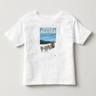 T-shirt Pour Les Tous Petits Scène Sledding de chien - Ketchikan, Alaska