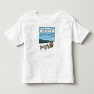 T-shirt Pour Les Tous Petits Scène Sledding de chien - Skagway, Alaska