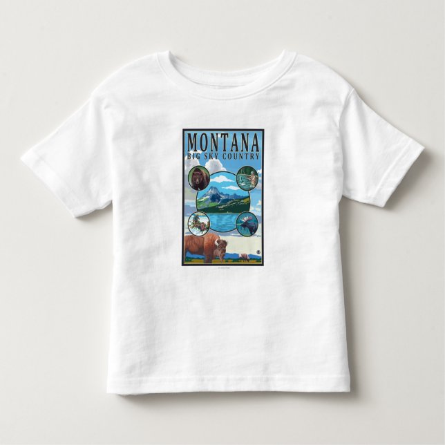 T-shirt Pour Les Tous Petits Scènes d'état du Montana (Devant)