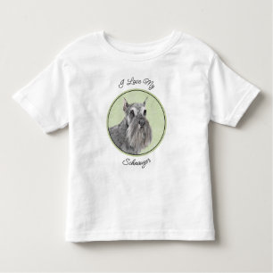 T-shirt Pour Les Tous Petits Schnauzer (Giant, Standard) Peinture - Chien Art