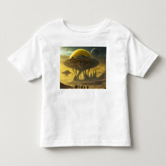 T-shirt Pour Les Tous Petits Sci-Fi Alien World View Planet Ufo Tower