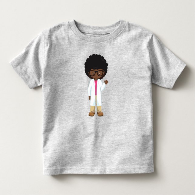 T-shirt Pour Les Tous Petits Science Girl, African American Girl, Scientist (Devant)