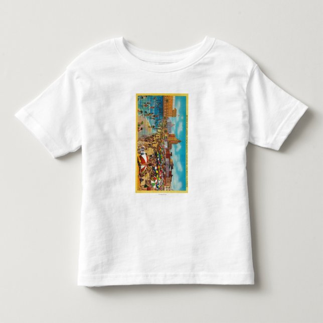 T-shirt Pour Les Tous Petits Se baignant dans la lagune, Long Beach (Devant)