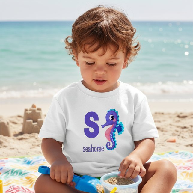 T-shirt Pour Les Tous Petits Seaside Seahorse Tee for Toddlers (Créateur téléchargé)