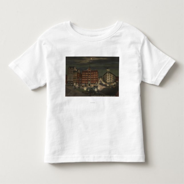 T-shirt Pour Les Tous Petits Seattle, carré de WAPioneer la nuit (Devant)