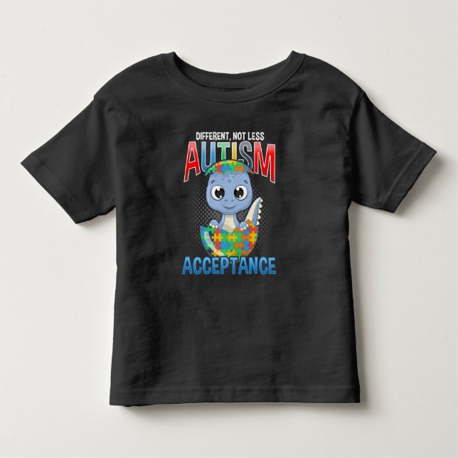 T-shirt Pour Les Tous Petits Sensibilisation sur l'autisme Puzzle Cute Dino Aut (Devant)