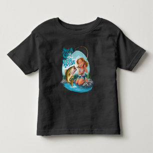 T-shirt Pour Les Tous Petits Serenitys Catch : Une fille pêche sur un rocher