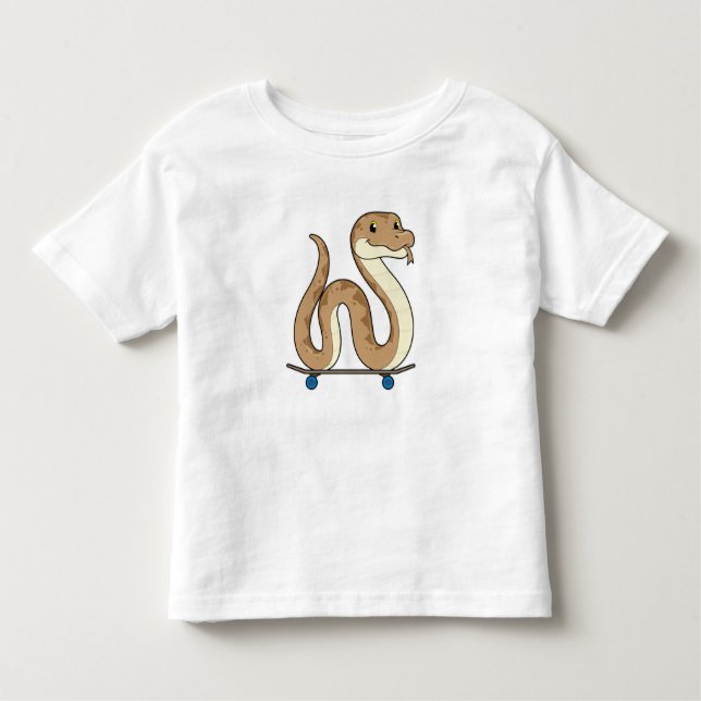 T-shirt Pour Les Tous Petits Serpent comme patineur avec skateboard (Devant)