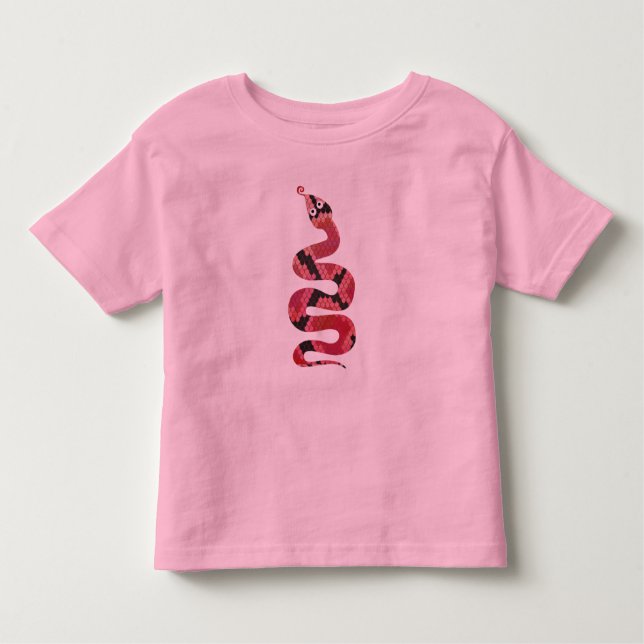 T-shirt Pour Les Tous Petits Serpent noir et rouge Silhouette (Devant)