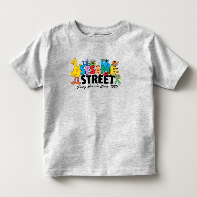 T-shirt Pour Les Tous Petits Sesame Street | Amis à Poils Depuis 1969 (Devant)
