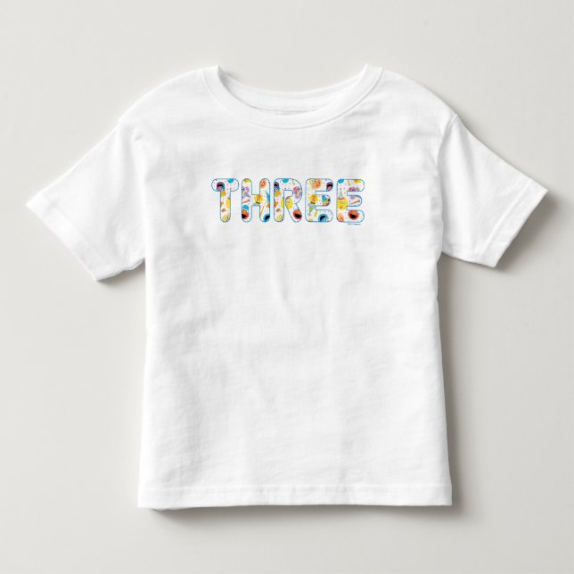 T-shirt Pour Les Tous Petits Sesame Street Confetti Motif Troisième anniversair (Devant)