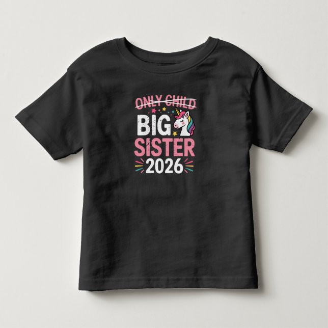 T-shirt Pour Les Tous Petits Seul enfant barré Grande sœur 2026 Grossesse  (Devant)