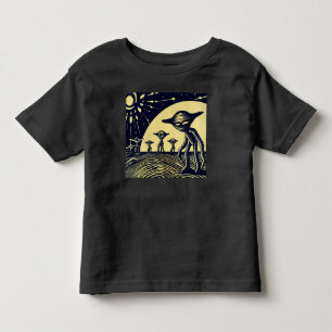 T-shirt Pour Les Tous Petits SF - Aliens sur une planète étrange coupe de bois