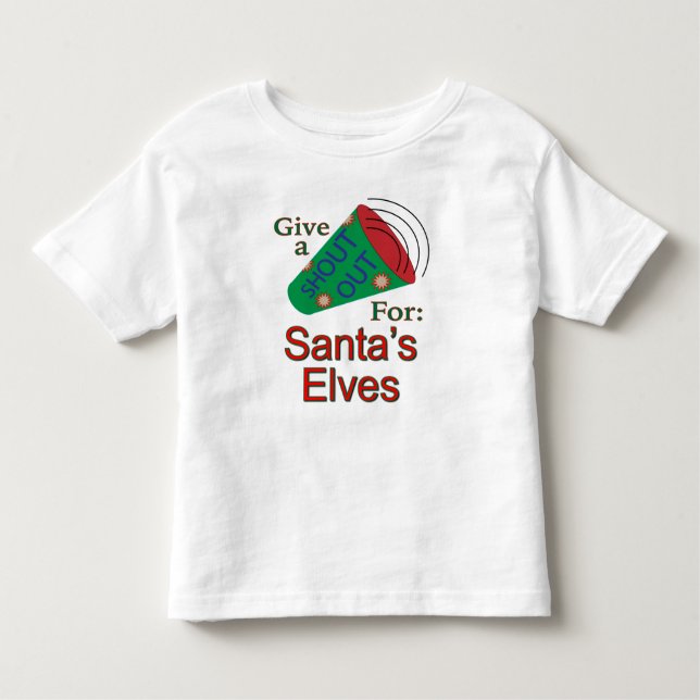 T-shirt Pour Les Tous Petits Shout Out pour Père Noël Elves (Devant)