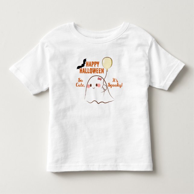 T-shirt Pour Les Tous Petits Si Mignon, C'est Fantomatique Fille 1er Halloween  (Devant)