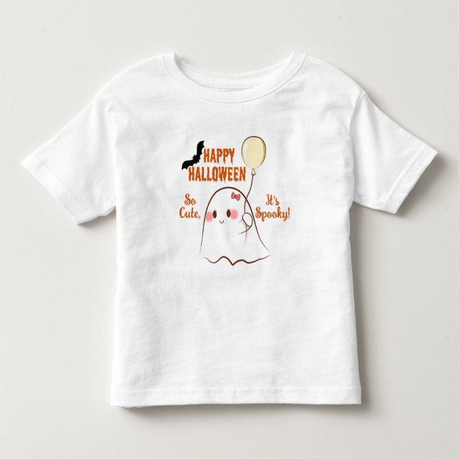 T-shirt Pour Les Tous Petits Si mignon, c'est la fille fantôme d'Halloween 1ère (Devant)