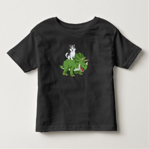 T-shirt Pour Les Tous Petits Sibérie Husky Cadeaux Enfants Tricératops Dinosaur