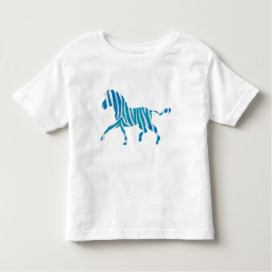 T-shirt Pour Les Tous Petits Silhouette bleue et blanche Zebra