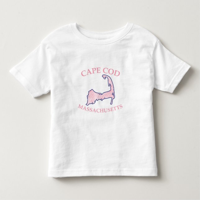 T-shirt Pour Les Tous Petits Silhouette de Cape Cod Pink Preppy (Devant)