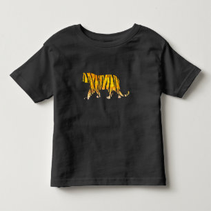 T-shirt Pour Les Tous Petits Silhouette de Tigre Noir et Orange