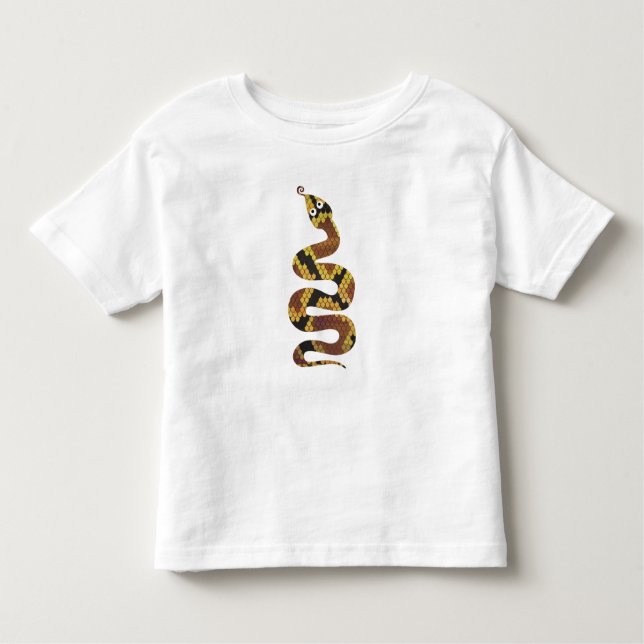 T-shirt Pour Les Tous Petits Silhouette d'impression de serpent Brown et d'or (Devant)