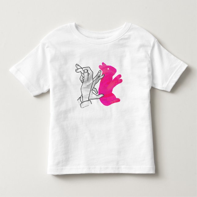 T-shirt Pour Les Tous Petits Silhouette main Rabbit rose (Devant)