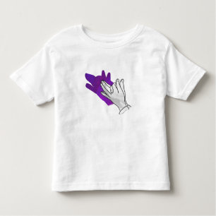 T-shirt Pour Les Tous Petits Silhouette main Wolf pourpre
