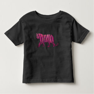 T-shirt Pour Les Tous Petits Silhouette rose chaud et tigre noir