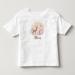 T-shirt Pour Les Tous Petits Silhouettes Délicates d'Animaux de la Forêt