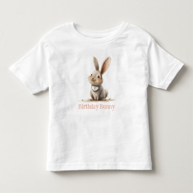 T-shirt Pour Les Tous Petits Simple Lapin Anniversaire Enfant Mignon (Devant)