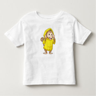 T-shirt Pour Les Tous Petits Singe à la pluie avec Raincoat
