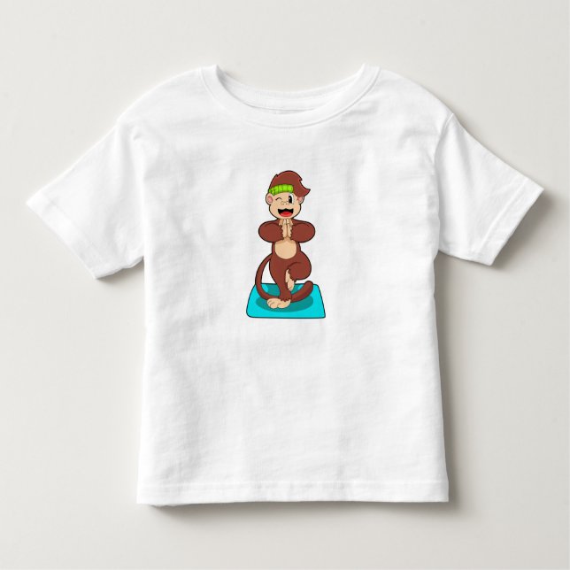 T-shirt Pour Les Tous Petits Singe au Yoga en position debout (Devant)