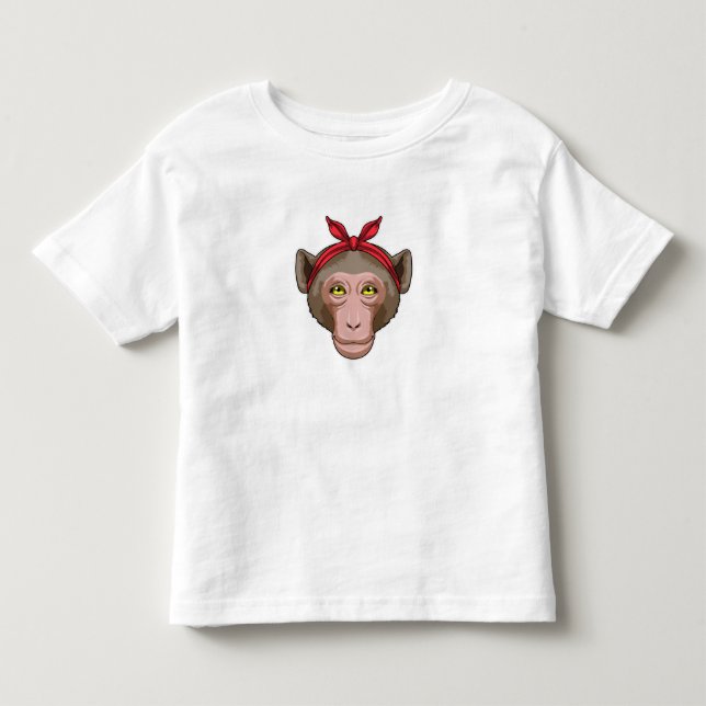 T-shirt Pour Les Tous Petits Singe avec Bandana (Devant)